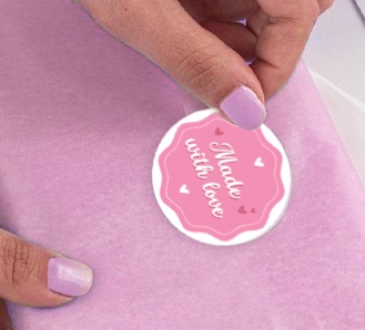 Round Stickers 'Made with Love'